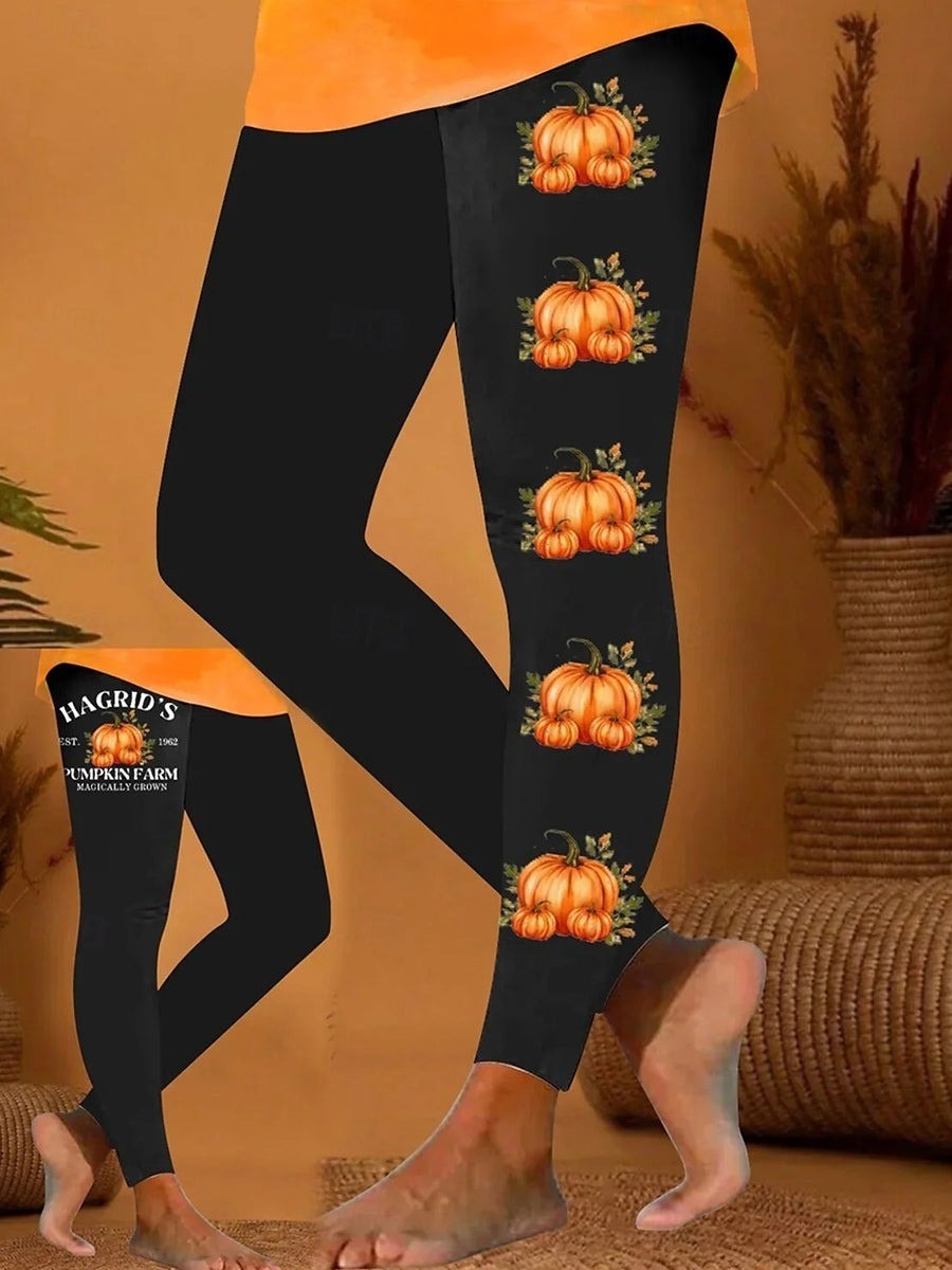 Penelope | Halloween-Inspired Pumpkin Print Leggings