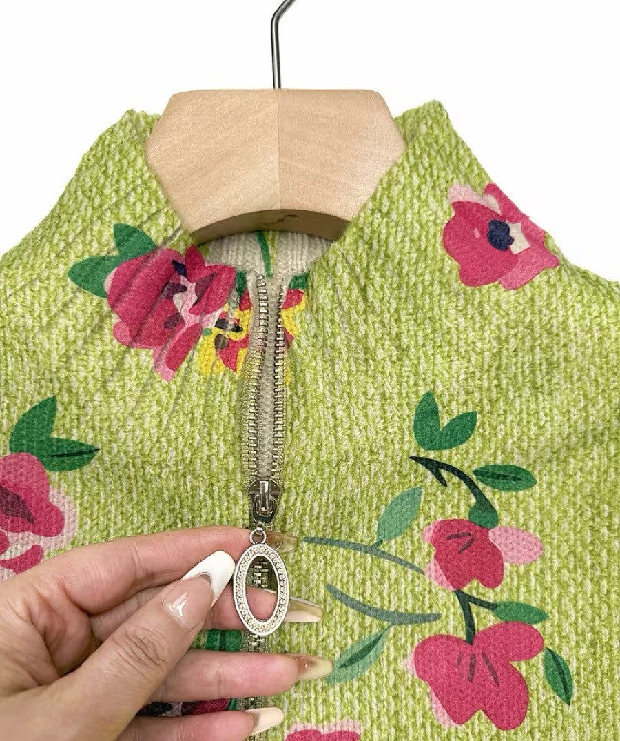 Constance | Floral Zip Cardigan