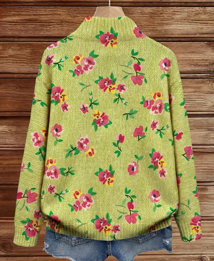 Constance | Floral Zip Cardigan