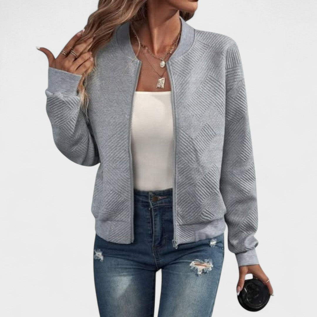 Kayla | Textured Bomber Jacket