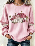 Ava | Halloween Casual Round Neck Long Sleeve Floral Sweatshirt