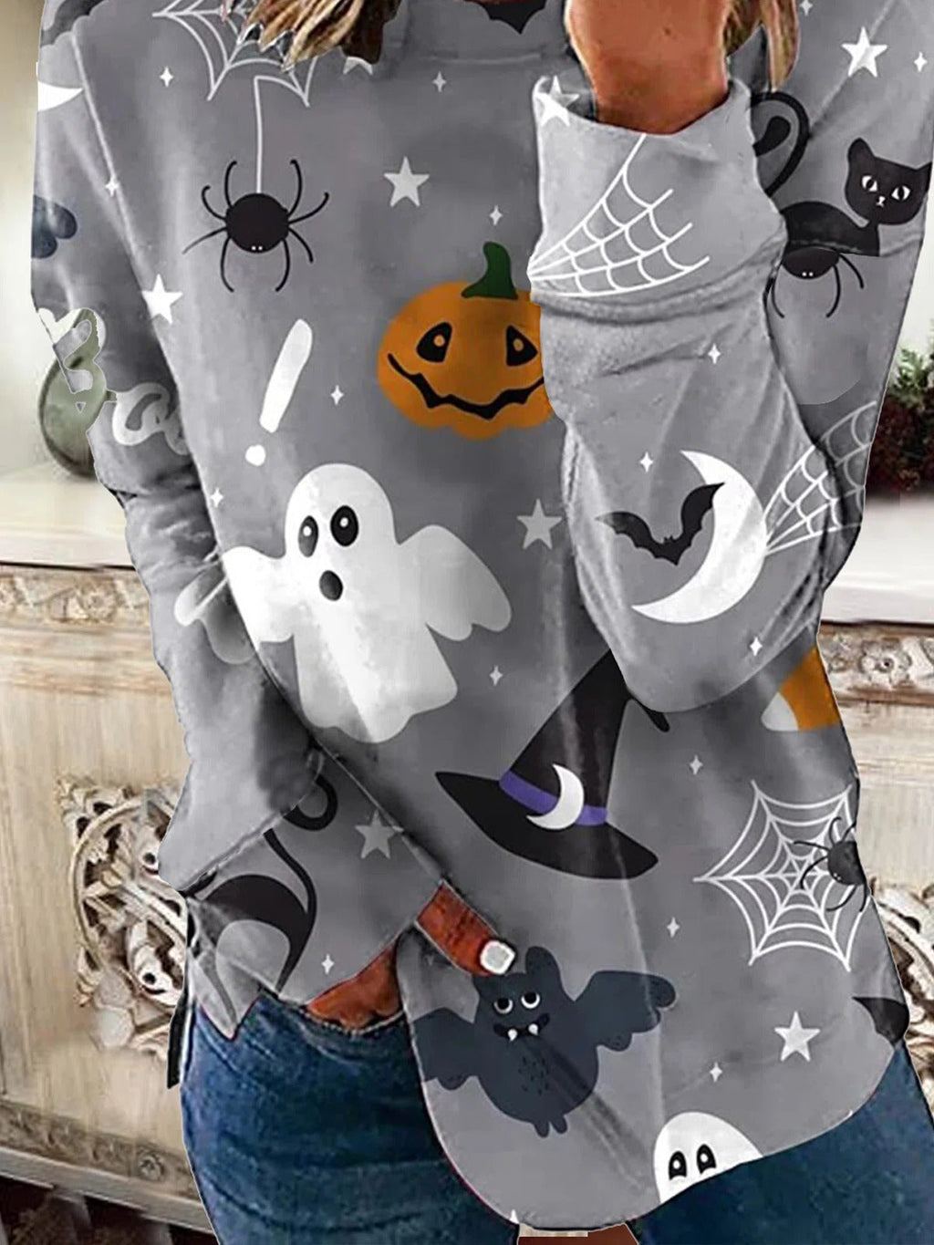 Erica | Halloween-Inspired Long Sleeve Sweatshirt