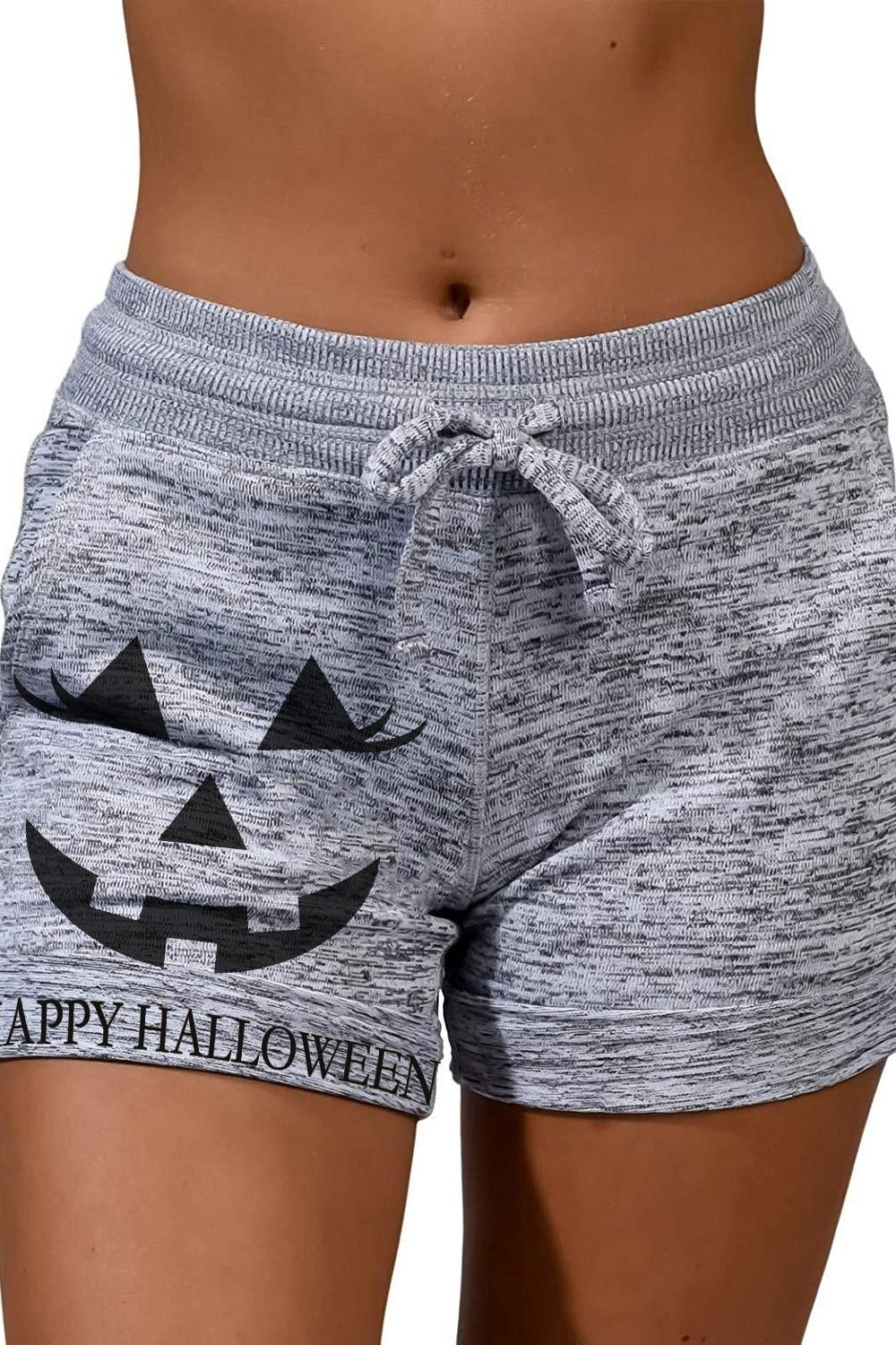 Catarina | Halloween-Inspired Pumpkin Print Sashes Shorts