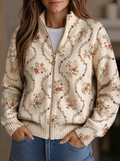 Persephone | Floral Vine Zip Cardigan