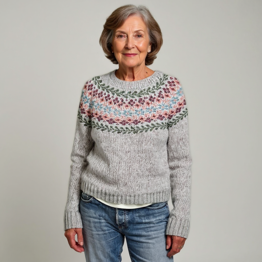 Ruth | Floral Yoke Sweater
