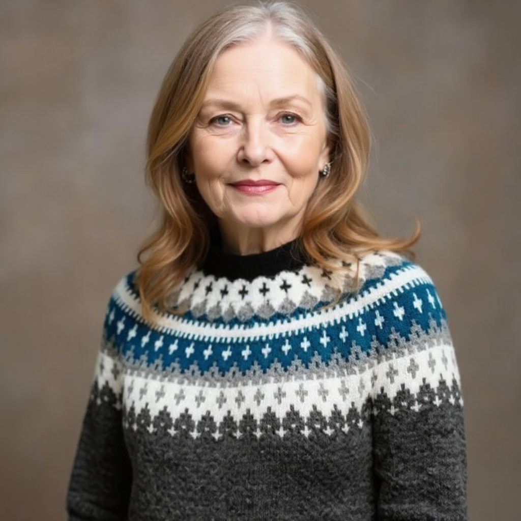 Hiltrud | Longline Fair Isle Yoke Sweater