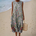 Amber - Embroidered Floral Field Dress