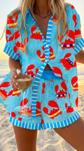 Roberta | Coastal Print Two-Piece Summer Set