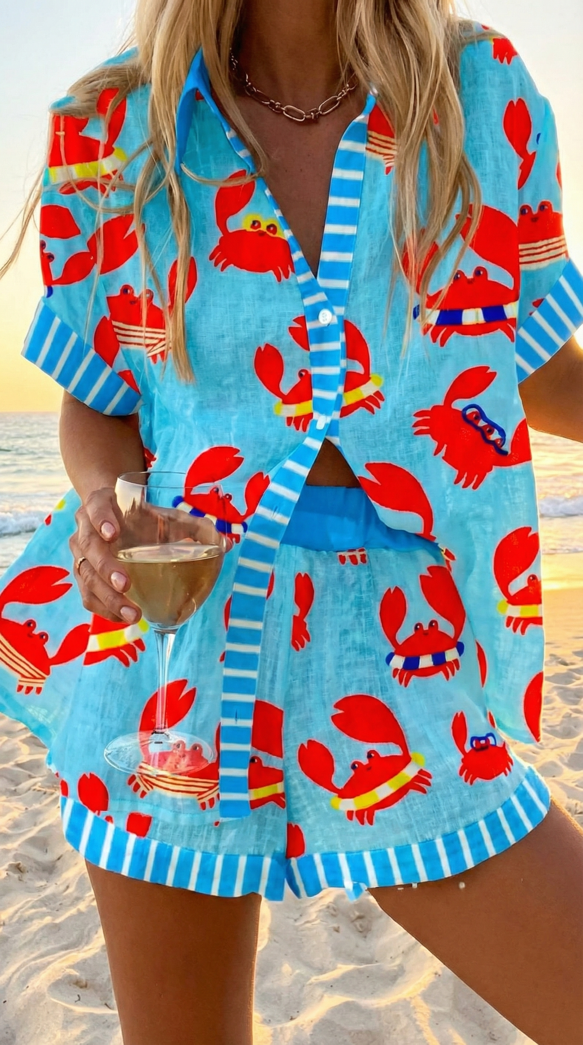 Roberta | Coastal Print Two-Piece Summer Set