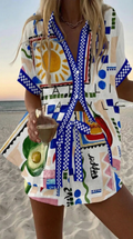 Debbie | Colorful Collage Two-Piece Summer Set