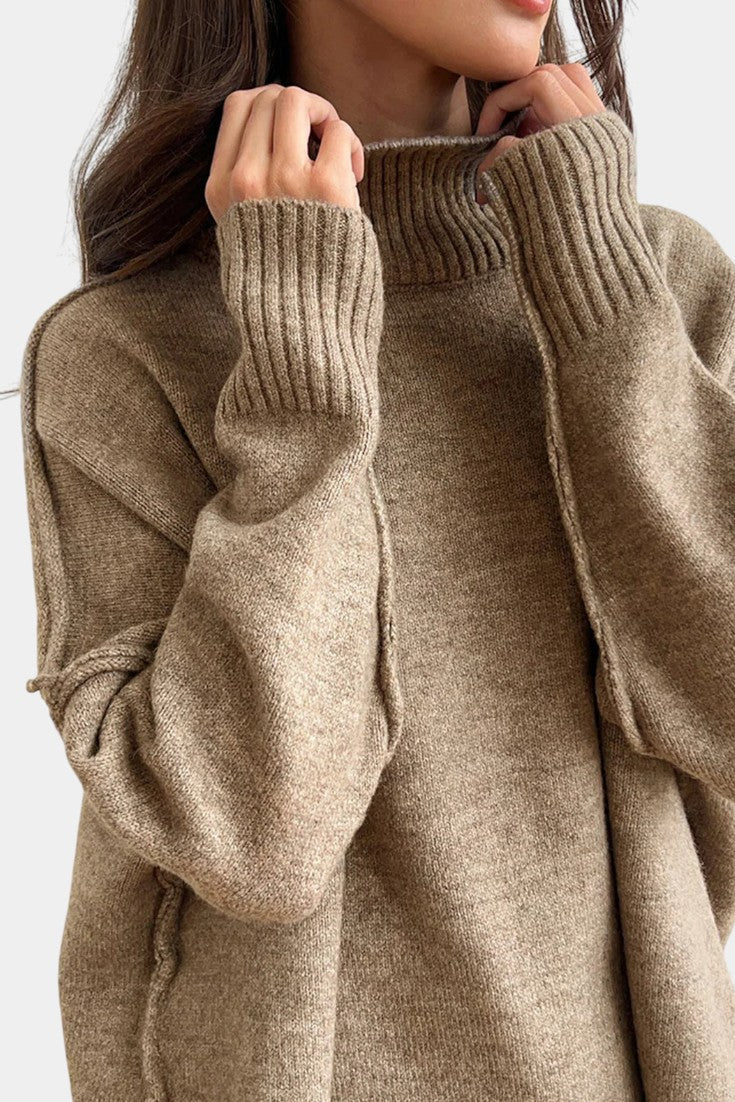 Xylia Knit Set with Turtleneck and Wide-Leg Trousers