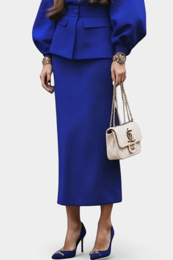 Nieves Chic Tailored Midi Suit