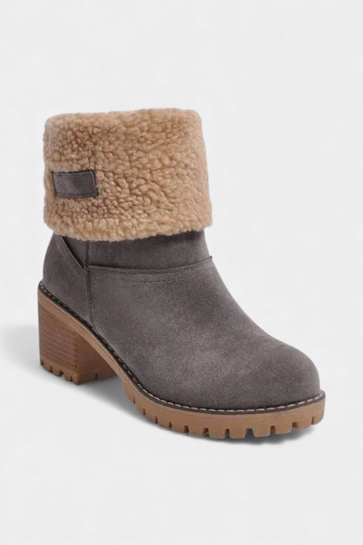 Luise Sienna Faux Fur Block Heel Ankle Boots