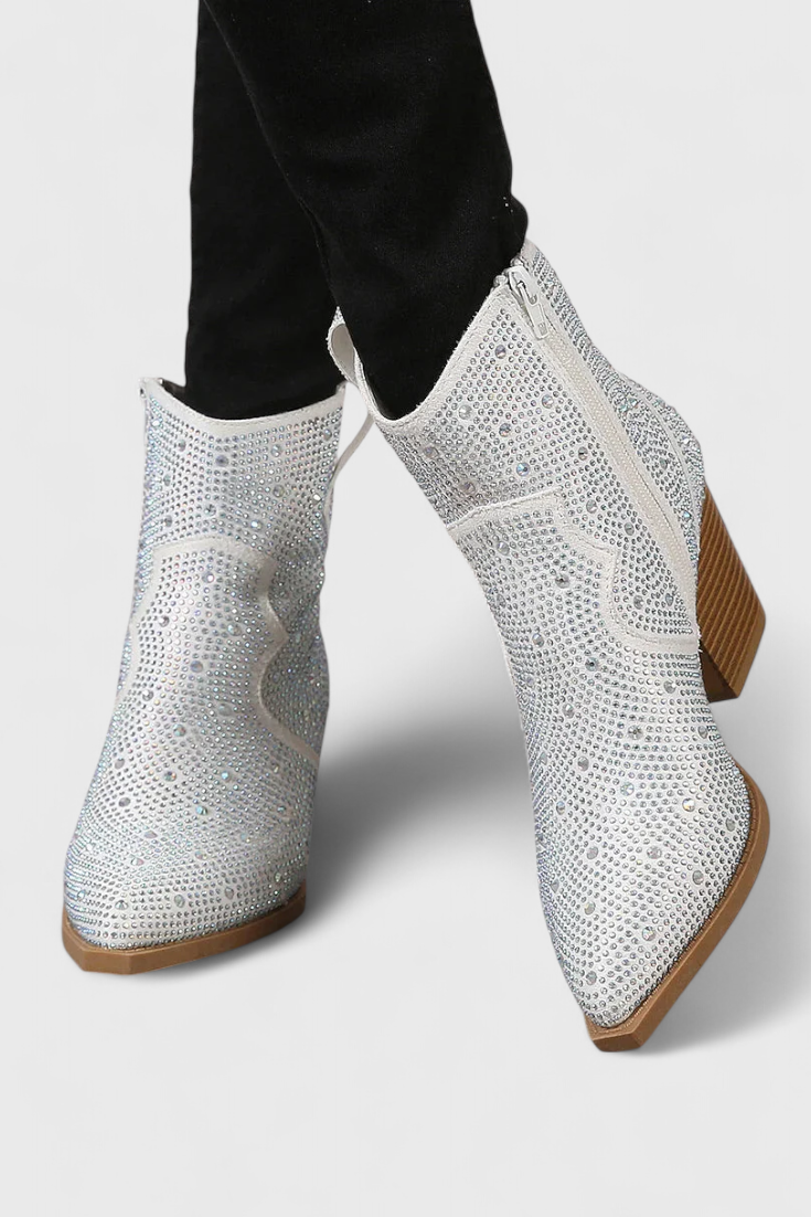 Berenice Zippered Patchwork Boots with Durable Sole