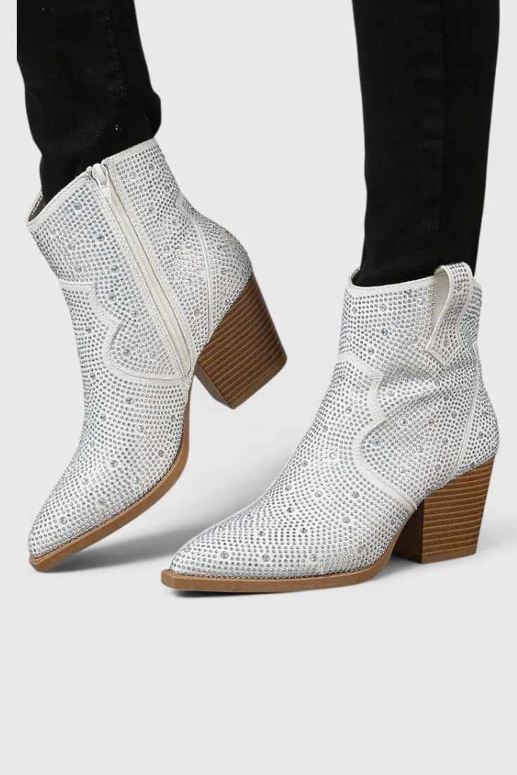 Berenice Zippered Patchwork Boots with Durable Sole