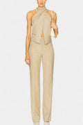 Somina Cross-Strap Ensemble with Chic Straight-Leg Trousers