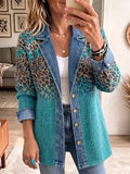 Olivia | Vintage Leopard-Print Denim Jacket