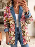 Luna | Retro Floral Leopard-Print Jacket