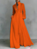 Kristen - Flowing Button-Front Maxi Dress