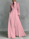 Lily - Flowing Button-Front Maxi Dress