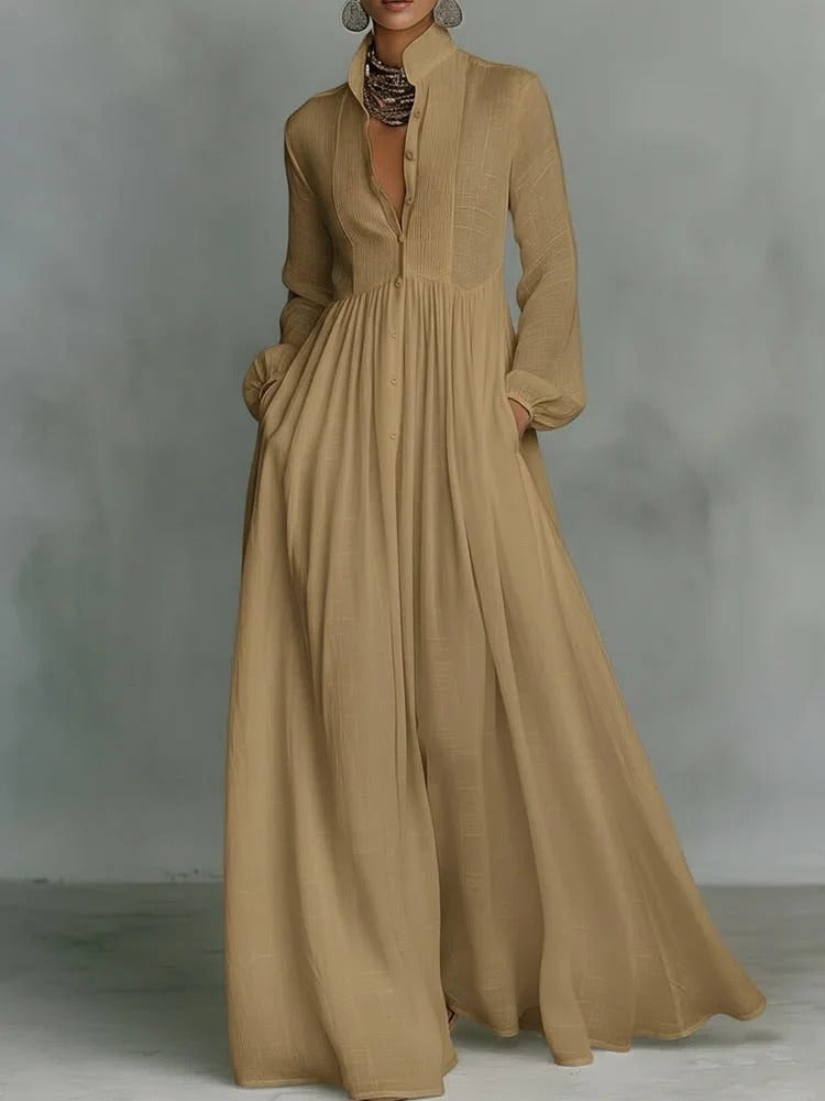 Piper - Flowing Button-Front Maxi Dress
