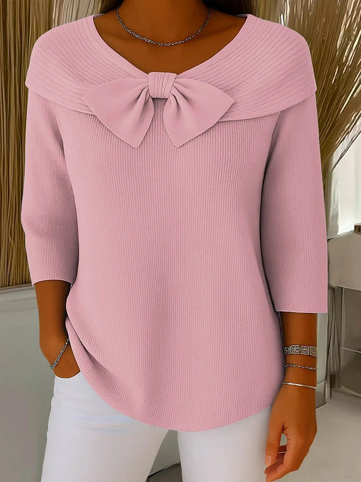 Elodie | Pink Bow Sweater
