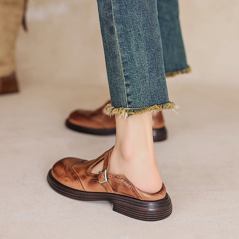 Rachel | Elegant Leather Mary Janes