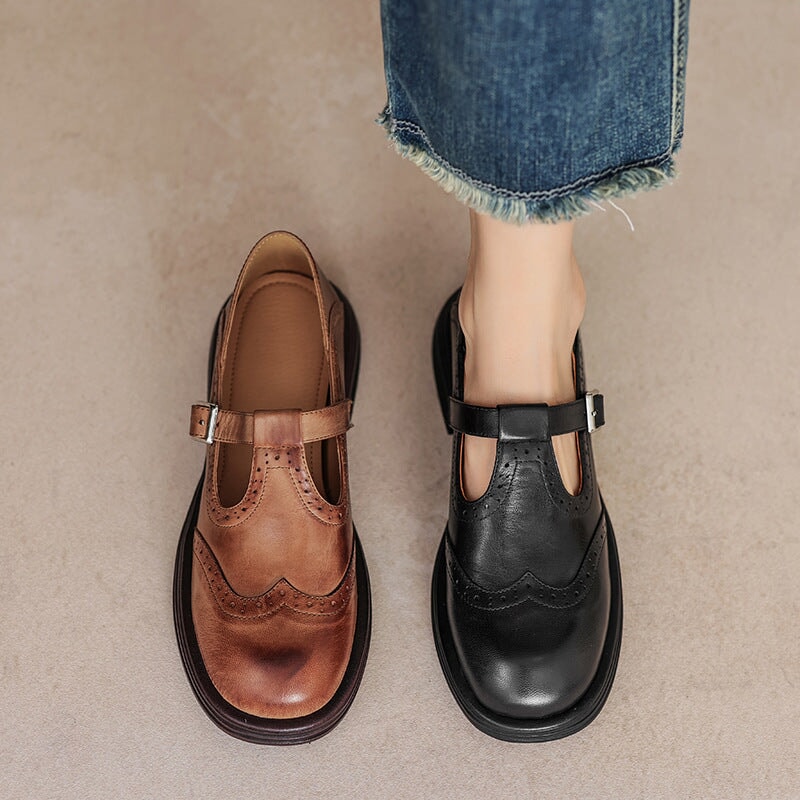 Rachel | Elegant Leather Mary Janes