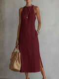 Zoey - Sleeveless Lace Detail Midi Dress