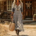 Paisley - Casual Long Sleeve Dress Inspired by Vintage