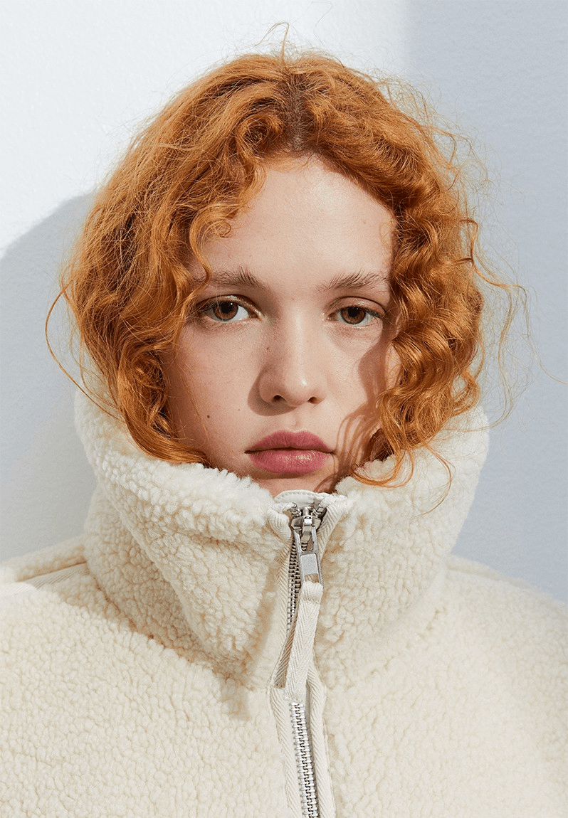 Amanda | Oversized Teddy Jacket with Stand Collar