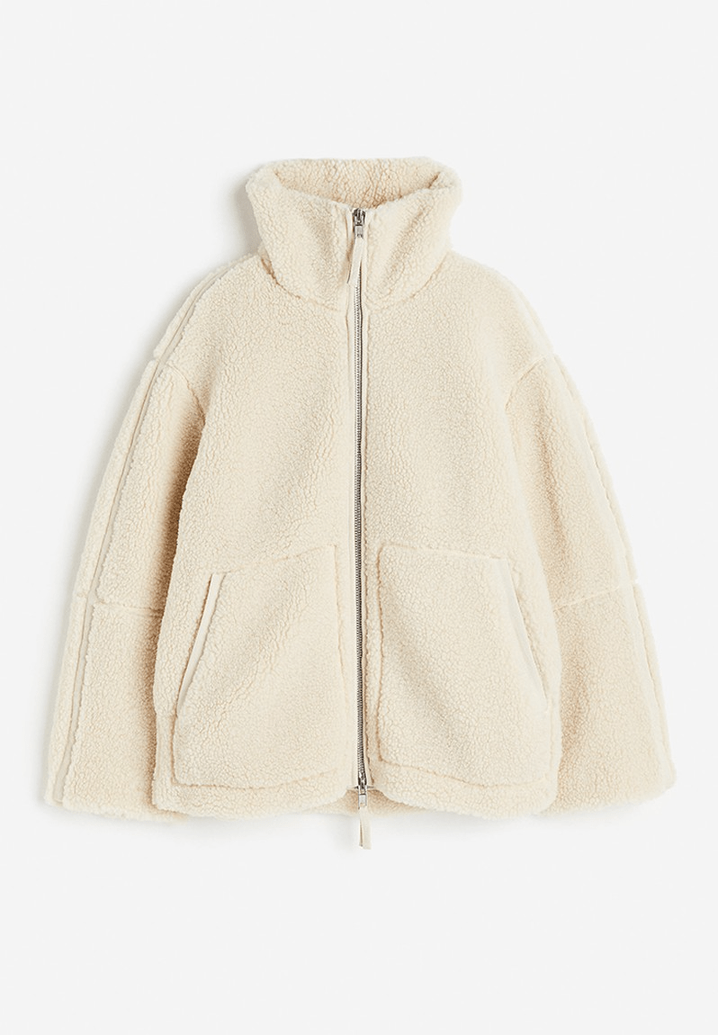 Amanda | Oversized Teddy Jacket with Stand Collar