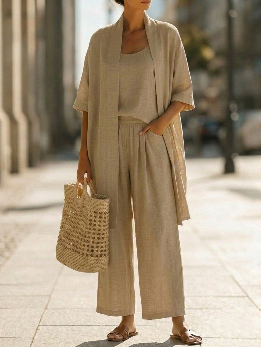 Isabella | Effortless Linen-Cotton Three-Piece Set