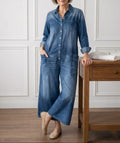 Flora | Cotton Denim Jumpsuit